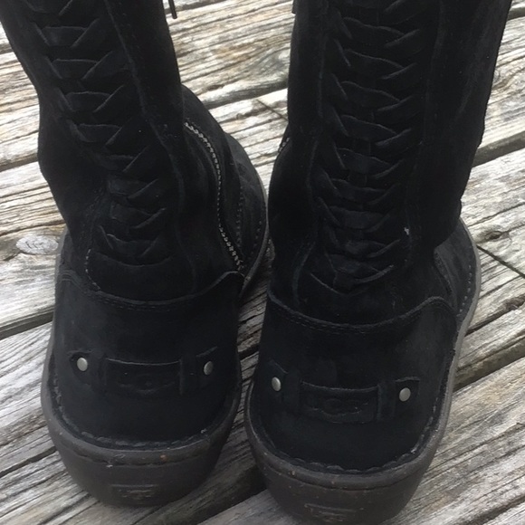 UGG Karyn Silkee Suede Sheepskin Cuff Boots - Picture 8 of 14